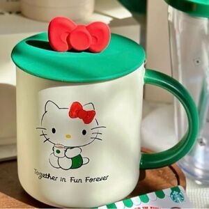 Starbucks Hello Kitty White and Green Mug